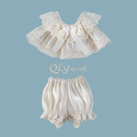 【QLYwork】Cute little clothes for Lamb-【White lace set-silk~Ver】（instock）