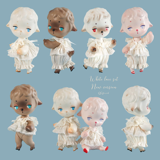 【QLYwork】Cute little clothes for Lamb-【White lace set-silk~Ver】(instock)