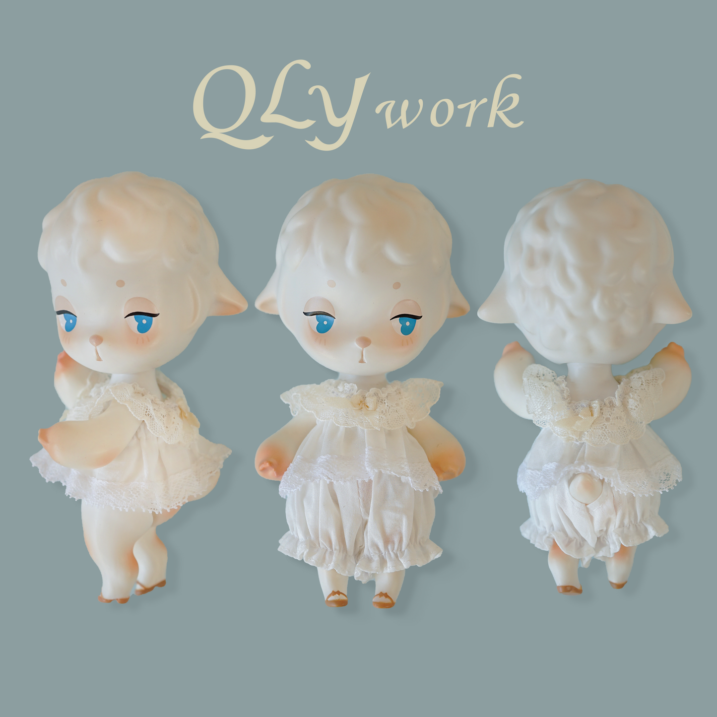 【QLYwork】ラム用のかわいい服-【ホワイトレースセット】(先行予約)
