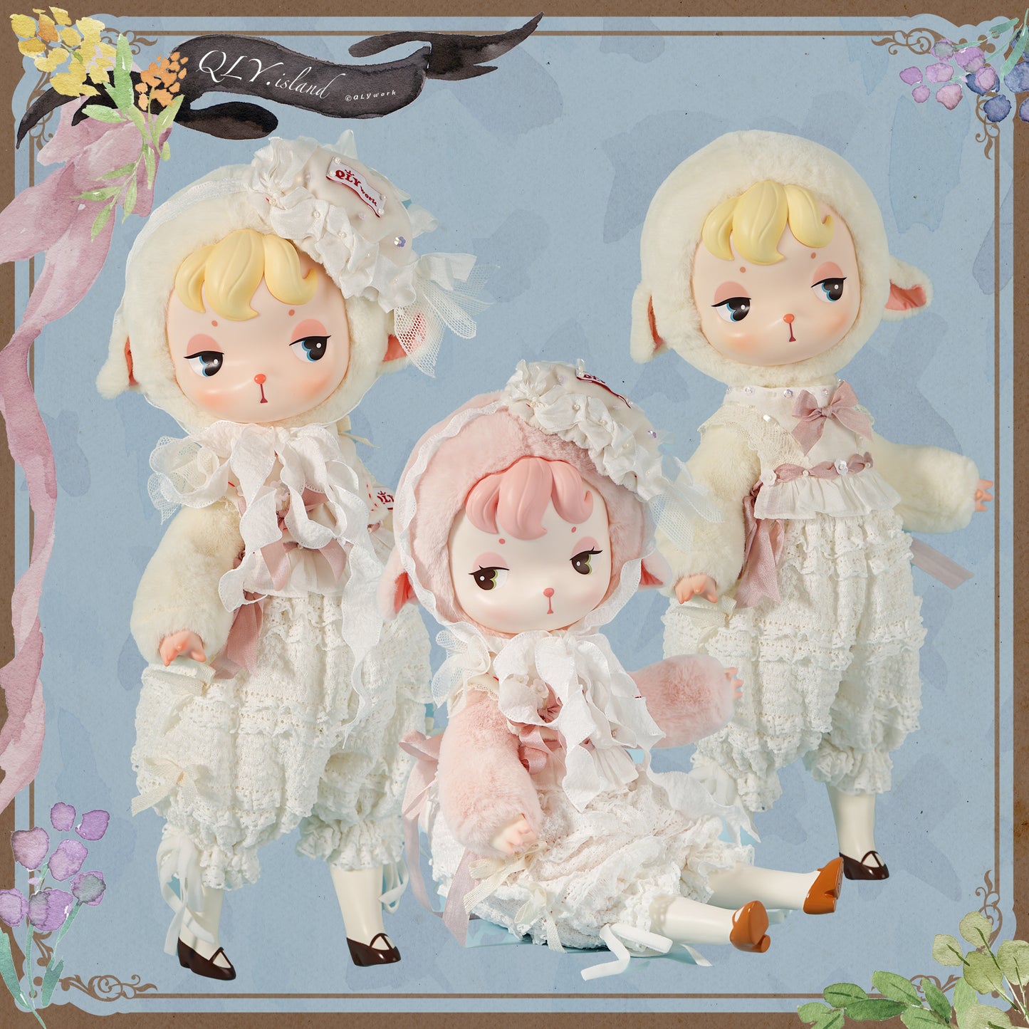 【QLYwork】Mimie&Minie's Closet ~White Peach Cake Dress Set（instock）