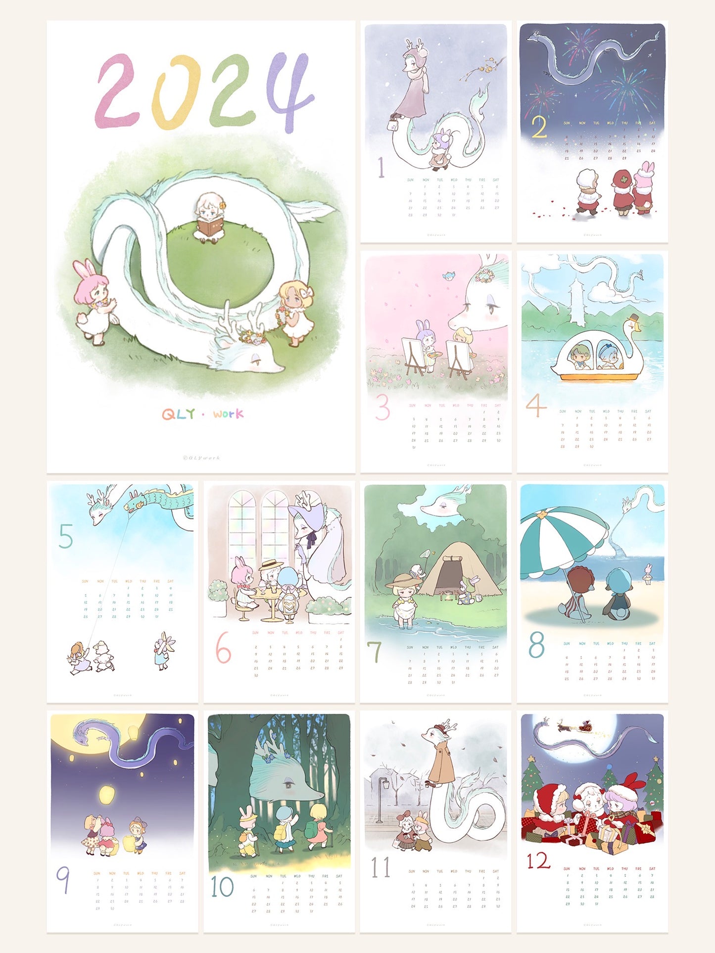 【QLYwork】Desk Calendar 2024（instock）