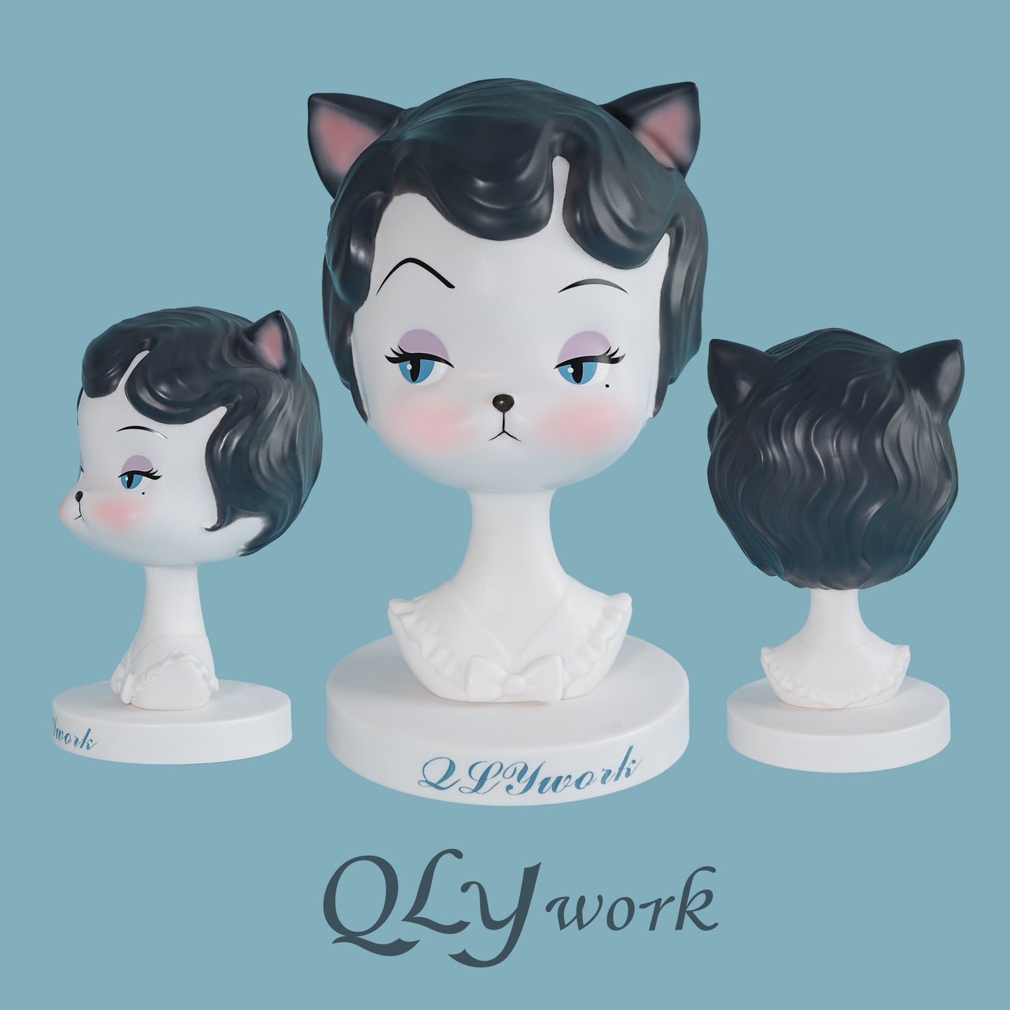 【QLYwork】실물 사이즈-레트로 램 햇 스탠드(instock)